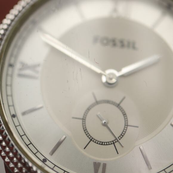 Fossil Sydney Unisex Silver Tone Small Seconds 37mm Watch ES3062 w New Battery - Picture 11 of 16